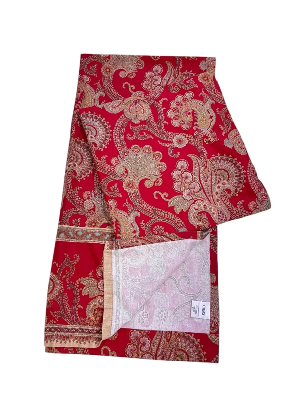 2 Ralph Lauren Chaps Red Paisley Juliette Curtain Panels 40 By 82”